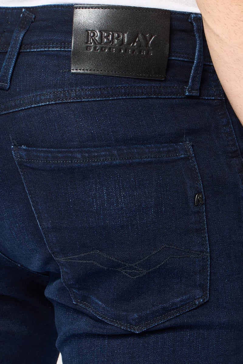 Replay Men Slim Fit Washed Stretchable Denim jeans, Dark Blue - Image 5